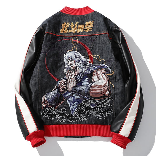 4 Style Winter Embroidered Japanese Vintage Letterman Bomber Jacket