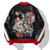4 Style Winter Embroidered Japanese Vintage Letterman Bomber Jacket